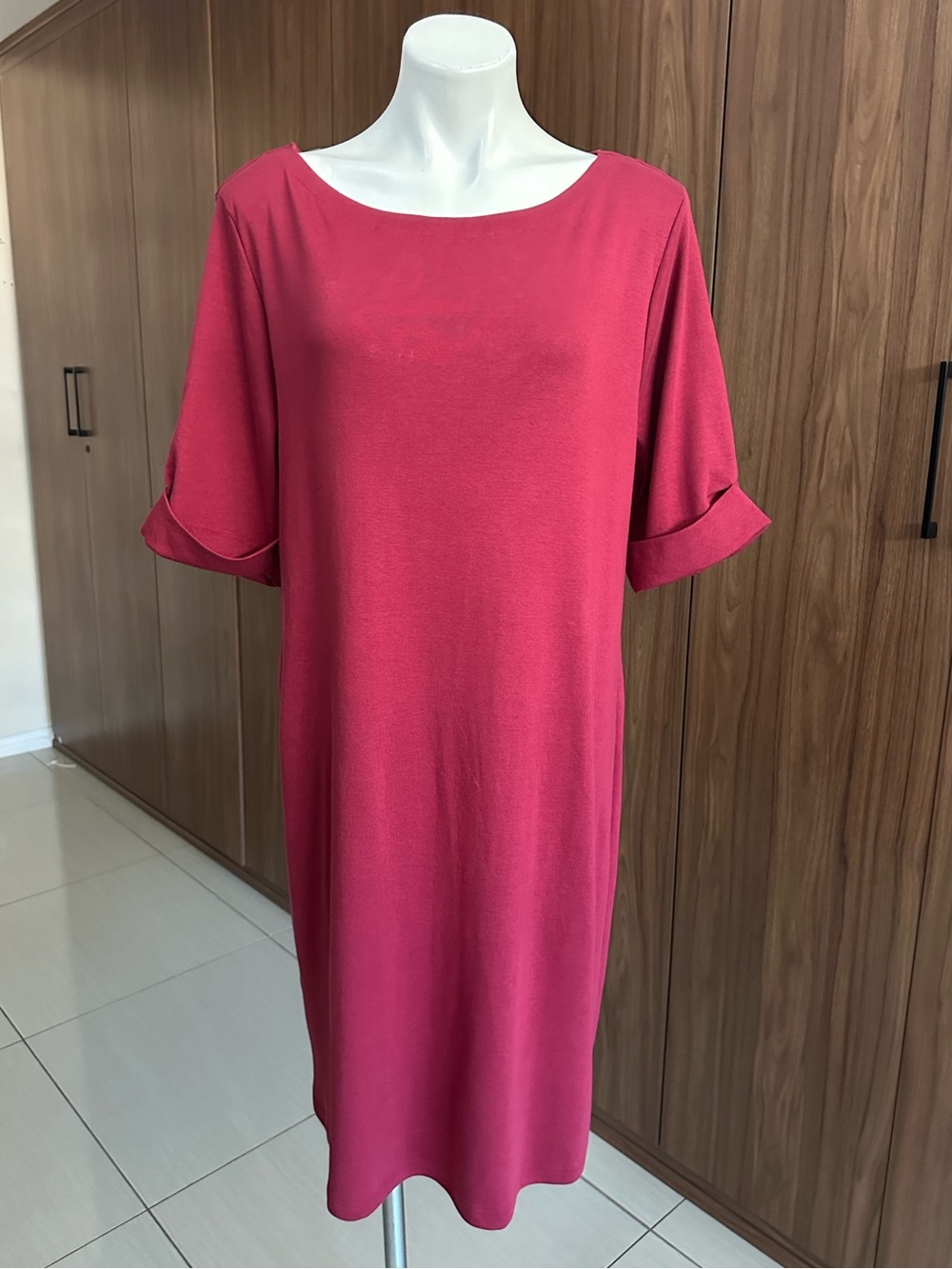 NWT. Karen Scott Rose Pink Midi Shift Dress Size XXL
